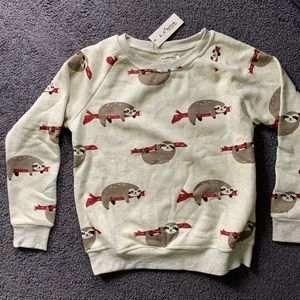 sloth print softest crewneck